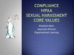 Compliance HIPAA Sexual Harassment Core Values