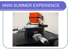NNIN SUMMER EXPERIENCE