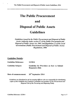 Guideline 12 Of 2014 On How To Submit Responsive Bids