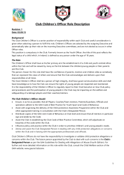 Club Children`s Officer Role Description Final