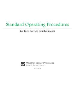 Sample Food Establishment Standard Operating Procedures