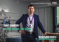 STAFF CHARTER (VISION, VALUES AND GOALS)