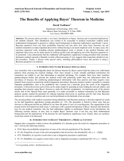 The Benefits of Applying Bayes` Theorem in Medicine