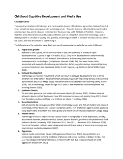 Childhood Cognitive Development and Media Use