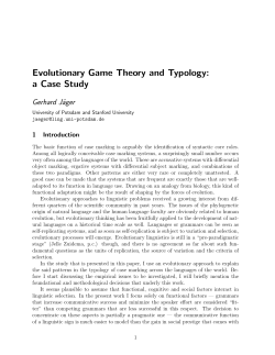 Evolutionary Game Theory and Typology: a Case Study