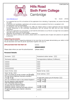 Monitoring - Hills Road Sixth Form College