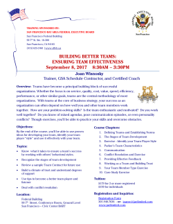 Building Better Teams - San Francisco Federal Executive Board