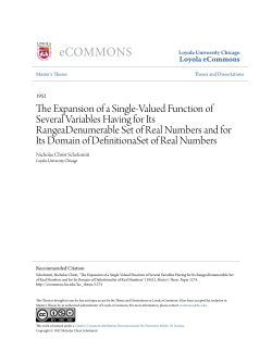 The Expansion of a Single-Valued Function of Several Variables
