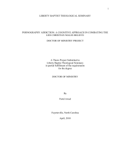 Pornography Addiction: a Cognitive Approach in Combating the Lies