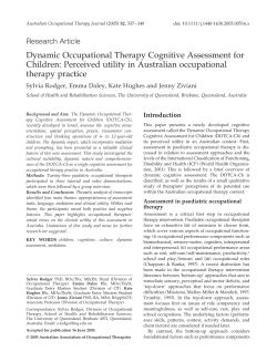 Dynamic Occupational Therapy Cognitive Assessment for Children