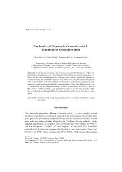 Biochemical differences in Cannabis sativa L. depending on sexual