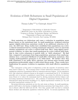 Evolution of Drift Robustness in Small Populations of
