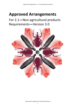 Approved Arrangement for 2.1 - Department of Agriculture and