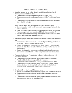Practice Problems for Standard SP.08c A teacher has a prize jar on