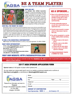 BE A TEAM PLAYER! - Arlington Girls Softball Association