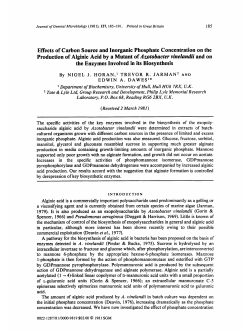 Effects of Carbon Source and Inorganic Phosphate