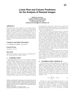Linear Row and Column Predictors for the Analysis of Resized Images