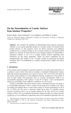 On the Determination of Cauchy Surfaces from Intrinsic Properties
