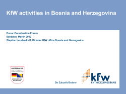 KfW - Donor Coordination Forum in Bosnia and Herzegovina