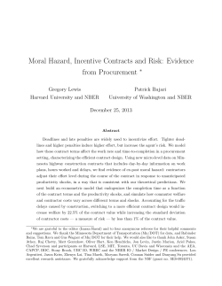 Moral Hazard, Incentive Contracts and Risk: Evidence from