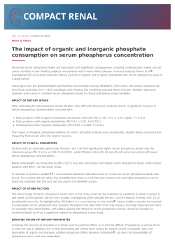 The impact of organic and inorganic phosphate