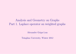 Analysis and Geometry on Graphs Part 1. Laplace operator on