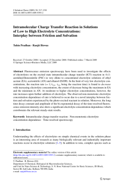 Intramolecular Charge Transfer Reaction in Solutions