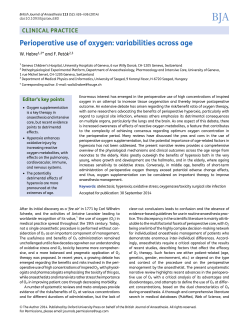 Perioperative use of oxygen: variabilities across age
