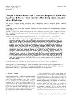 Changes in Soluble Protein and Antioxidant Property of Squid (Illex