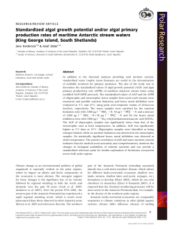 Standardized algal growth potential and/or algal primary production