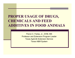 proper usage of drugs, chemicals and feed additives in food animals