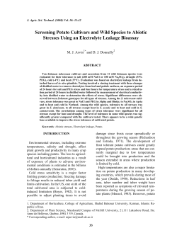Screening Potato Cultivars and Wild Species to Abiotic Stresses