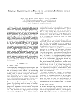 Language Engineering as an Enabler for Incrementally Defined