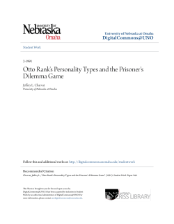 Otto Rank`s Personality Types and the Prisoner`s Dilemma Game