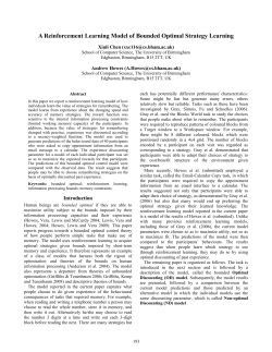 A Reinforcement Learning Model of Bounded Optimal Strategy