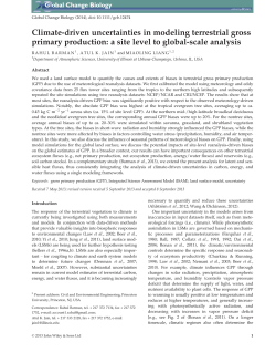 Climatedriven uncertainties in modeling terrestrial gross primary
