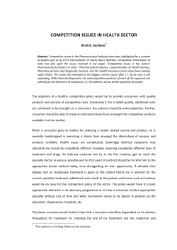 competition issues in health sector