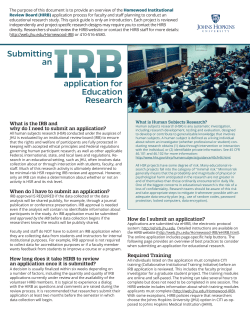 Submitting an IRB application for Educational Research