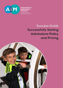 Successfully Setting Admissions Policy and Pricing