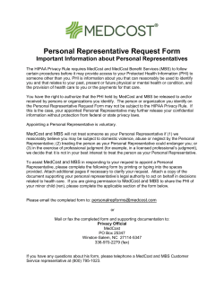 Personal Representative Request Form