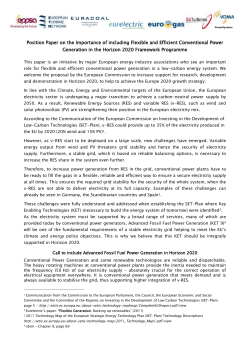 PowerSystems Position Paper on the Importance of including