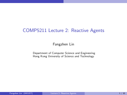 COMP5211 Lecture 2: Reactive Agents