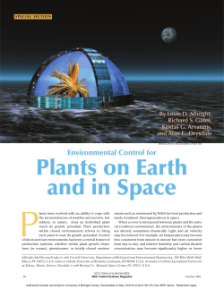 Environments Control for Plants on Earth and in Space