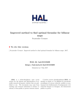 Improved method to find optimal formulae for bilinear maps - HAL