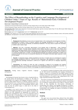 The Effect of Breastfeeding on the Cognitive and Language
