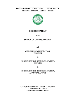 Acceptance of tenders - DR. YSR Horticultural University