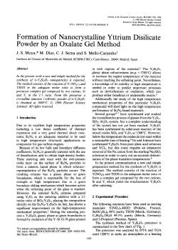 Formation of Nanocrystalline Yttrium Disilicate Powder by