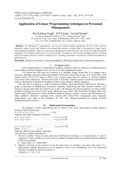 Application of Linear Programming techniques in