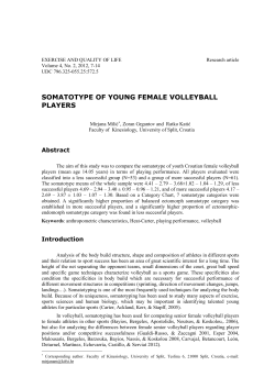 SOMATOTYPE OF YOUNG FEMALE VOLLEYBALL PLAYERS