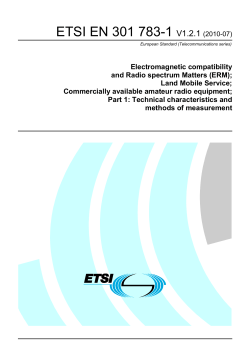 EN 301 783-1 - V1.2.1 - Electromagnetic compatibility and Radio